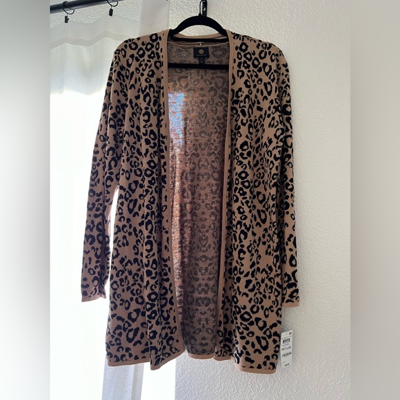 Jacquard Leopard-Print Cardigan, Created for Macy's - Picture 1 of 7